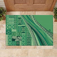 Pasifika Women's Day - Samoa Siapo Malu Tattoo Inspired Rubber Doormat Jade