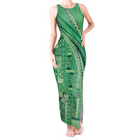 Pasifika Women's Day - Samoa Siapo Malu Tattoo Inspired Tank Maxi Dress Jade