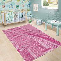 Pasifika Women's Day - Samoa Siapo Malu Tattoo Inspired Area Rug Pink