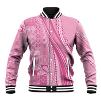 Pasifika Women's Day - Samoa Siapo Malu Tattoo Inspired Baseball Jacket Pink
