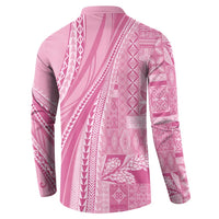 Pasifika Women's Day - Samoa Siapo Malu Tattoo Inspired Button Sweatshirt Pink