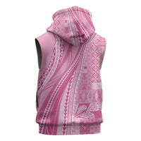 Pasifika Women's Day - Samoa Siapo Malu Tattoo Inspired Sleeveless Zip Hoodie Pink