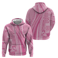 Pasifika Women's Day - Samoa Siapo Malu Tattoo Inspired Zip Hoodie Pink