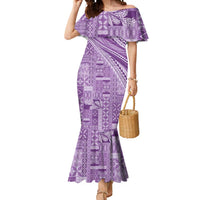 Pasifika Women's Day - Samoa Siapo Malu Tattoo Inspired Mermaid Dress Lavender