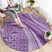 Pasifika Women's Day - Samoa Siapo Malu Tattoo Inspired Round Carpet Lavender
