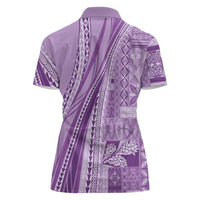 Pasifika Women's Day - Samoa Siapo Malu Tattoo Inspired Women Polo Shirt Lavender