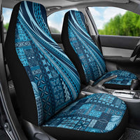 Pasifika Women's Day - Samoa Siapo Malu Tattoo Inspired Car Seat Cover Navy Blue