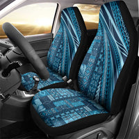 Pasifika Women's Day - Samoa Siapo Malu Tattoo Inspired Car Seat Cover Navy Blue