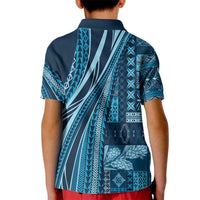 Pasifika Women's Day - Samoa Siapo Malu Tattoo Inspired Kid Polo Shirt Navy Blue