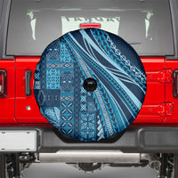 Pasifika Women's Day - Samoa Siapo Malu Tattoo Inspired Spare Tire Cover Navy Blue