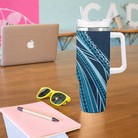 Pasifika Women's Day - Samoa Siapo Malu Tattoo Inspired Tumbler With Handle Navy Blue