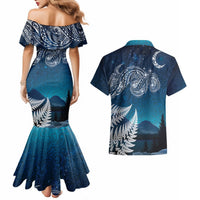 New Zealand Matariki Couples Matching Mermaid Dress and Hawaiian Shirt Starry Night Style LT7 - Polynesian Pride