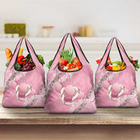 Hawaii Maui Island Flowers Lei Grocery Bag Lokelani Rose Pink