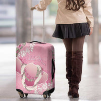 Hawaii Maui Island Flowers Lei Luggage Cover Lokelani Rose Pink