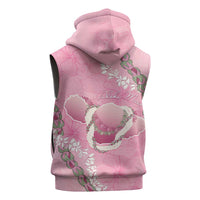 Hawaii Maui Island Flowers Lei Sleeveless Zip Hoodie Lokelani Rose Pink