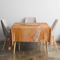 Hawaii Lanai Island Flowers Lei Tablecloth Orange Kaunaoa Mix Maile