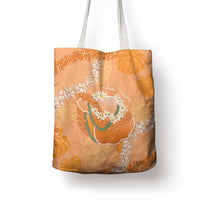 Hawaii Lanai Island Flowers Lei Tote Bag Orange Kaunaoa Mix Maile