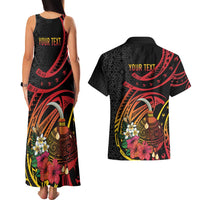 Personalized Milne Bay Couples Matching Tank Maxi Dress and Hawaiian Shirt PNG Lime Pot with Oro Tapa