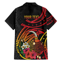 Personalized Milne Bay Family Matching Short Sleeve Bodycon Dress and Hawaiian Shirt PNG Lime Pot with Oro Tapa LT7 - Polynesian Pride