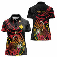 Personalized Milne Bay Women Polo Shirt PNG Lime Pot with Oro Tapa