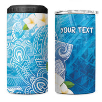 Hafa Adai Guam Chamorro Personalized 4 in 1 Can Cooler Tumbler Ocean Blue Latte Stone with Guasali - Polynesian Pride