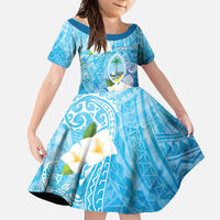 Hafa Adai Guam Chamorro Personalized Family Matching Short Sleeve Bodycon Dress and Hawaiian Shirt Ocean Blue Latte Stone with Guasali - Polynesian Pride