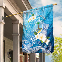 Hafa Adai Guam Chamorro Personalized Garden Flag Ocean Blue Latte Stone with Guasali - Polynesian Pride
