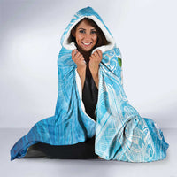Hafa Adai Guam Chamorro Personalized Hooded Blanket Ocean Blue Latte Stone with Guasali - Polynesian Pride