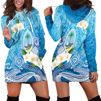 Hafa Adai Guam Chamorro Personalized Hoodie Dress Ocean Blue Latte Stone with Guasali - Polynesian Pride