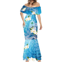 Hafa Adai Guam Chamorro Personalized Mermaid Dress Ocean Blue Latte Stone with Guasali - Polynesian Pride