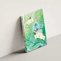 Hafa Adai Guam Chamorro Personalized Canvas Wall Art Summer Green Latte Stone with Guasali - Polynesian Pride