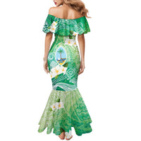 Hafa Adai Guam Chamorro Personalized Mermaid Dress Summer Green Latte Stone with Guasali - Polynesian Pride