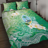 Hafa Adai Guam Chamorro Personalized Quilt Bed Set Summer Green Latte Stone with Guasali - Polynesian Pride