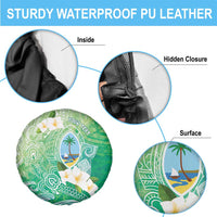 Hafa Adai Guam Chamorro Personalized Spare Tire Cover Summer Green Latte Stone with Guasali - Polynesian Pride