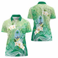 Hafa Adai Guam Chamorro Personalized Women Polo Shirt Summer Green Latte Stone with Guasali - Polynesian Pride