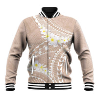 Polynesian Vintage Floral Baseball Jacket Beige Motifs LT7 Unisex Beige - Polynesian Pride