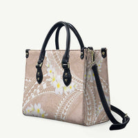 Polynesian Vintage Floral Leather Bag Beige Motifs - Polynesian Pride
