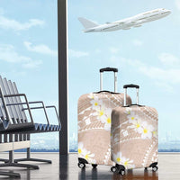 Polynesian Vintage Floral Luggage Cover Beige Motifs - Polynesian Pride