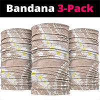 Polynesian Vintage Floral Neck Gaiter Beige Motifs - Polynesian Pride