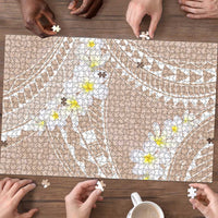 Polynesian Vintage Floral Puzzle Beige Motifs - Polynesian Pride
