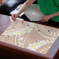 Polynesian Vintage Floral Puzzle Beige Motifs - Polynesian Pride