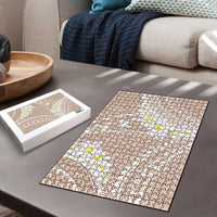Polynesian Vintage Floral Puzzle Beige Motifs - Polynesian Pride