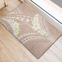 Polynesian Vintage Floral Rubber Doormat Beige Motifs LT7 - Polynesian Pride