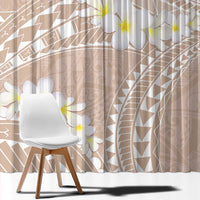 Polynesian Vintage Floral Window Curtain Beige Motifs - Polynesian Pride