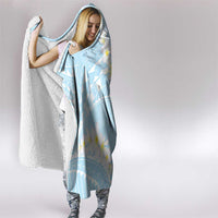 Polynesian Vintage Floral Hooded Blanket Azure Motifs - Polynesian Pride