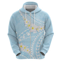 Polynesian Vintage Floral Hoodie Azure Motifs - Polynesian Pride