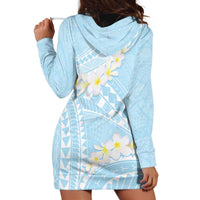 Polynesian Vintage Floral Hoodie Dress Azure Motifs - Polynesian Pride