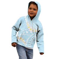Polynesian Vintage Floral Kid Hoodie Azure Motifs - Polynesian Pride