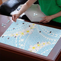 Polynesian Vintage Floral Puzzle Azure Motifs - Polynesian Pride