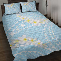 Polynesian Vintage Floral Quilt Bed Set Azure Motifs - Polynesian Pride